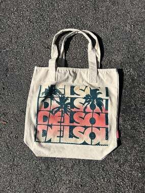 Del Sol Palm Tree Color Change Canvas Tote Shopping Bag